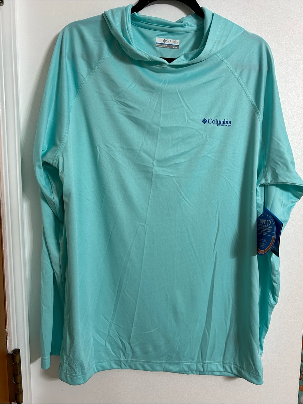 Columbia Men’s Light Aqua Sun Hoodie - Long Sleeve